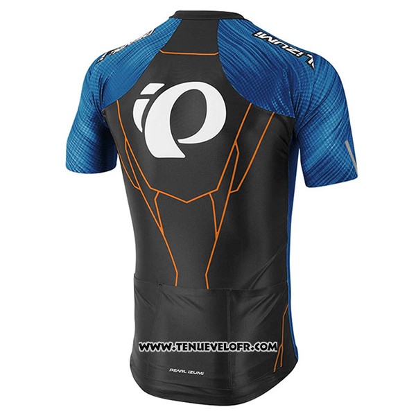 2017 Maillot Ciclismo Pearl Izumi Bleu et Noir Manches Courtes et Cuissard